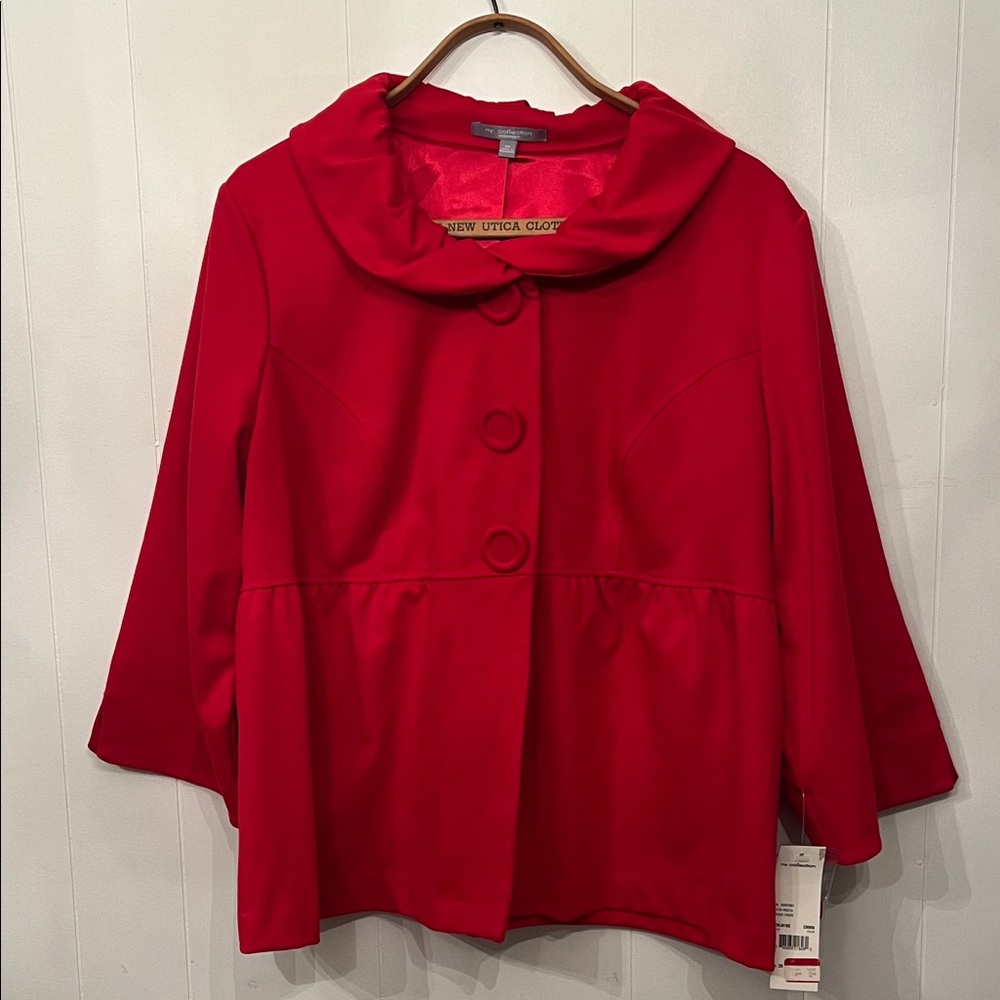 NY Collection Women's Red Blouse/jacket